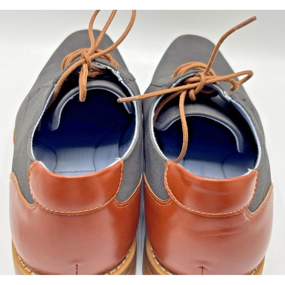 Perry Ellis Portfolio Men's Canvas Derby Oxford Shoes Gray Sz 13 Casual Lace-Up